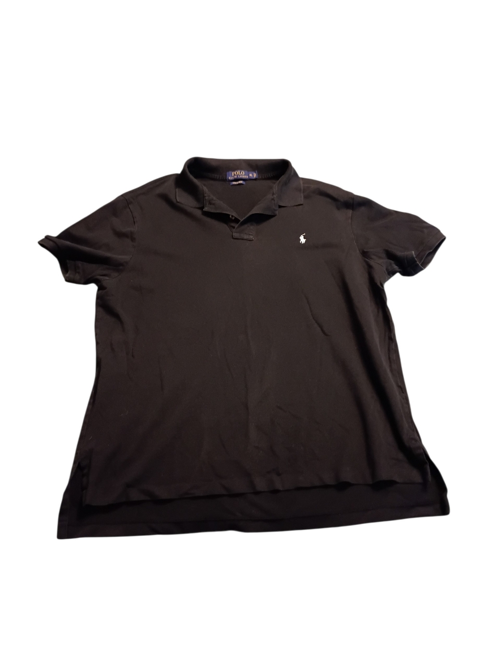 EUC Ralph Lauren Black Men's Short-Sleeve Polo with White Embroidered Pony